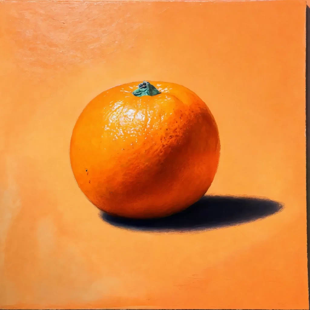 2d pastel painting of an orange