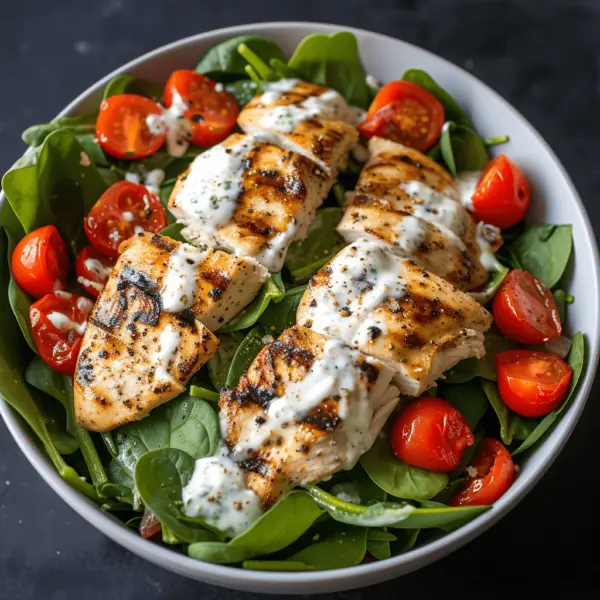 Grilled chicken and spinach