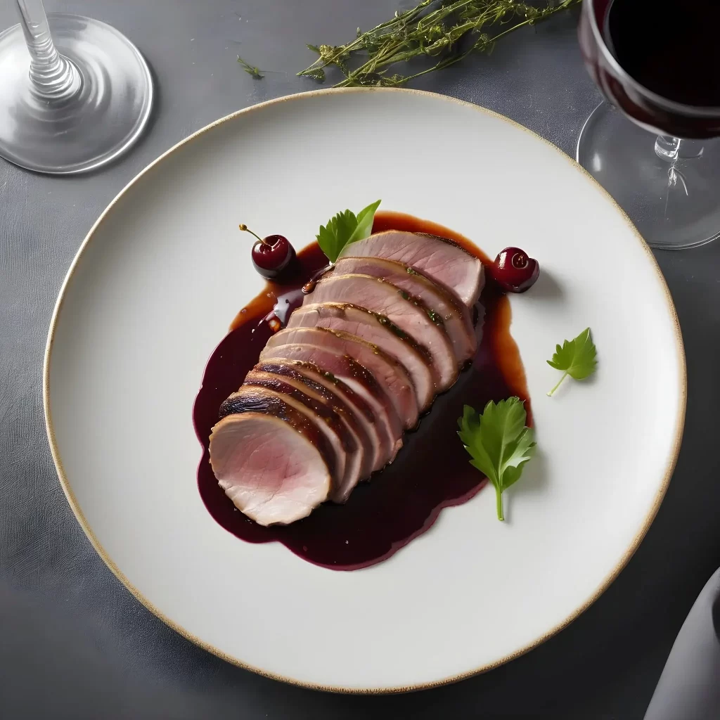 Pan-Seared Duck Breast with Cherry Port Sauce