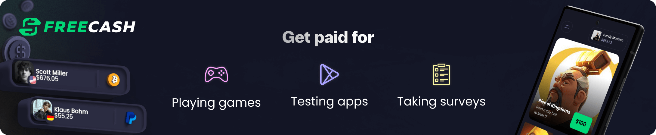 Play Games, Test Apps and start cashing out Today!