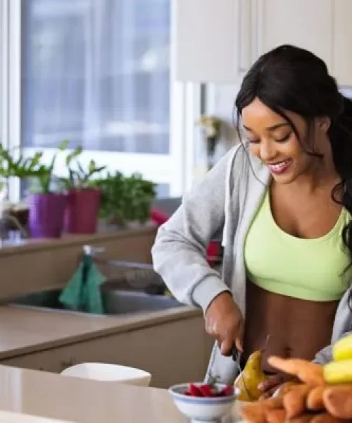 Woman making nutrious meal