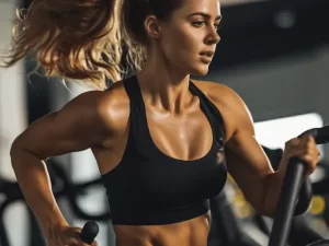 Woman training on Cardio machine